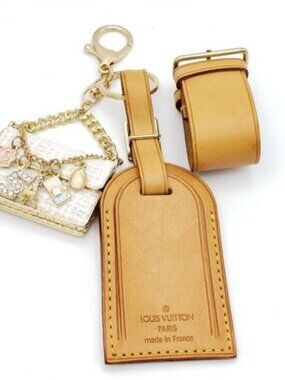 Authentic Louis Vuitton Luggage Nametag with Unbranded Keycharm